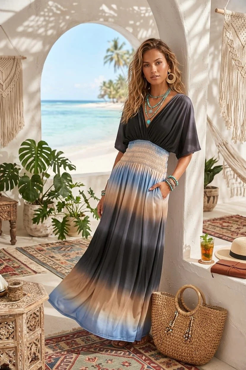 Ombre Sunset Dress Charcoal