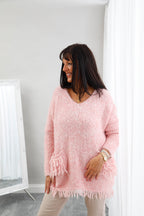 The Virgo Fringe Knit Pink