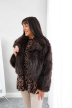 Virgo Faux Fur Jacket Chocolate