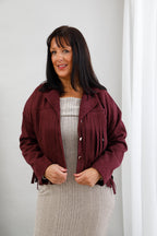 Scorpio Suede Jacket Burgundy
