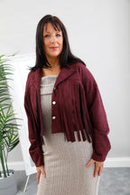 Scorpio Suede Jacket Burgundy