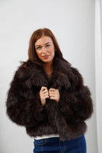 Virgo Faux Fur Jacket Chocolate