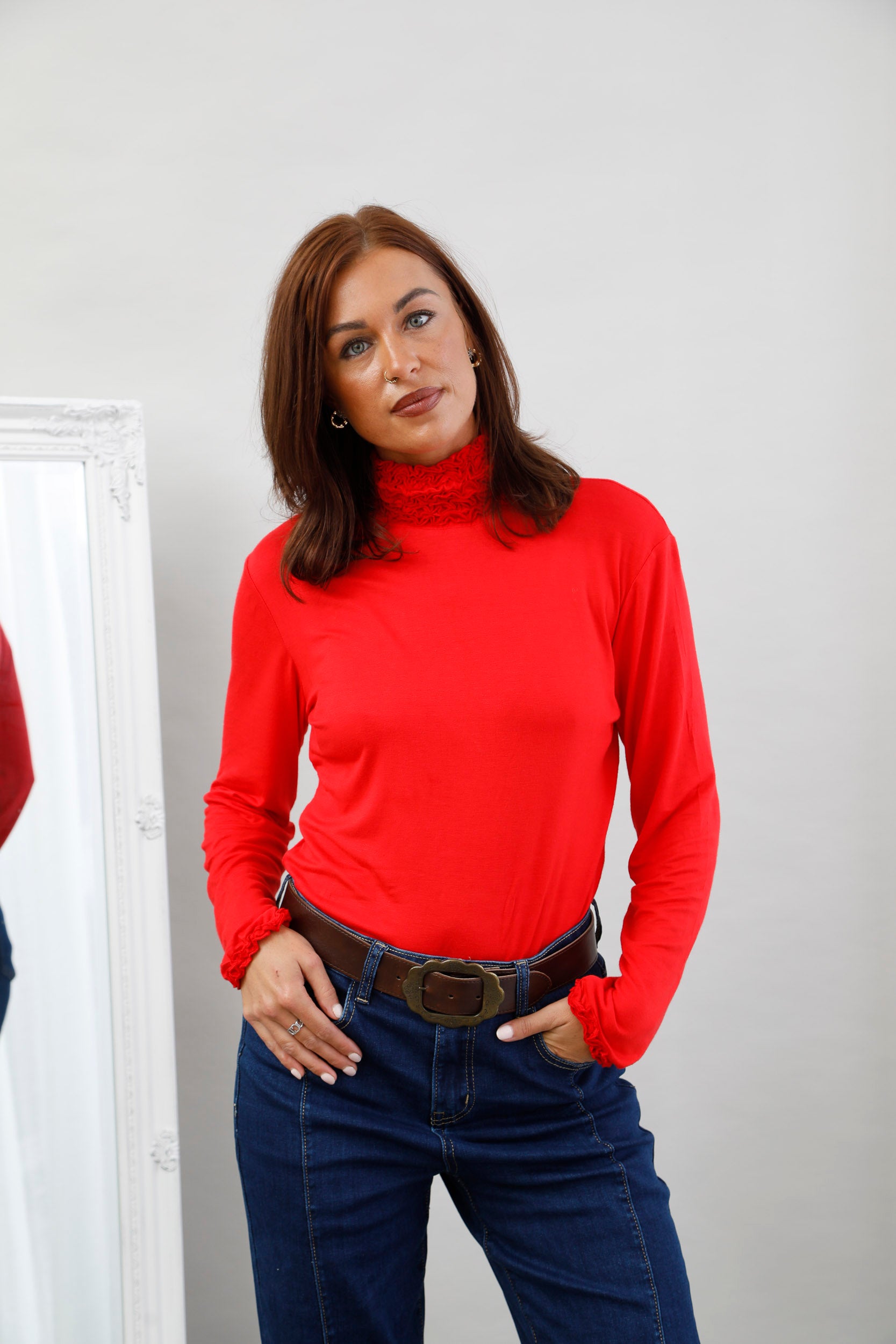 Ruby Ruffle Top