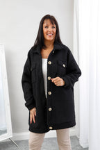 Maison Boucle Coat Curve Black