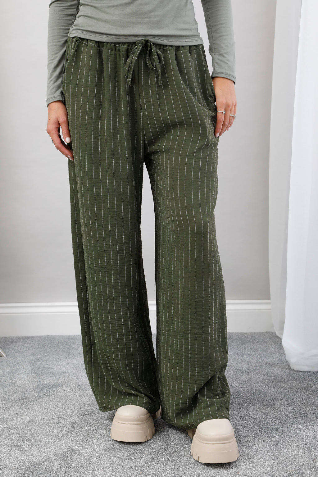 The Signature Stripe Trousers Khaki
