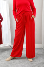 The Signature Stripe Trousers Cherry