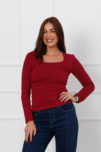 The Second Skin Top Burgundy