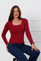 The Second Skin Top Burgundy