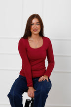 The Second Skin Top Burgundy