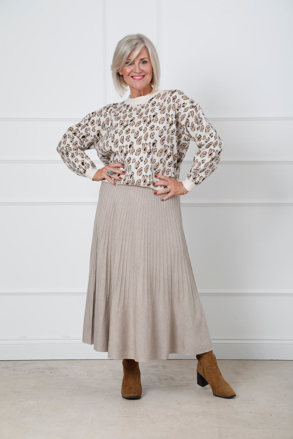 The Icon Knit Skirt Beige