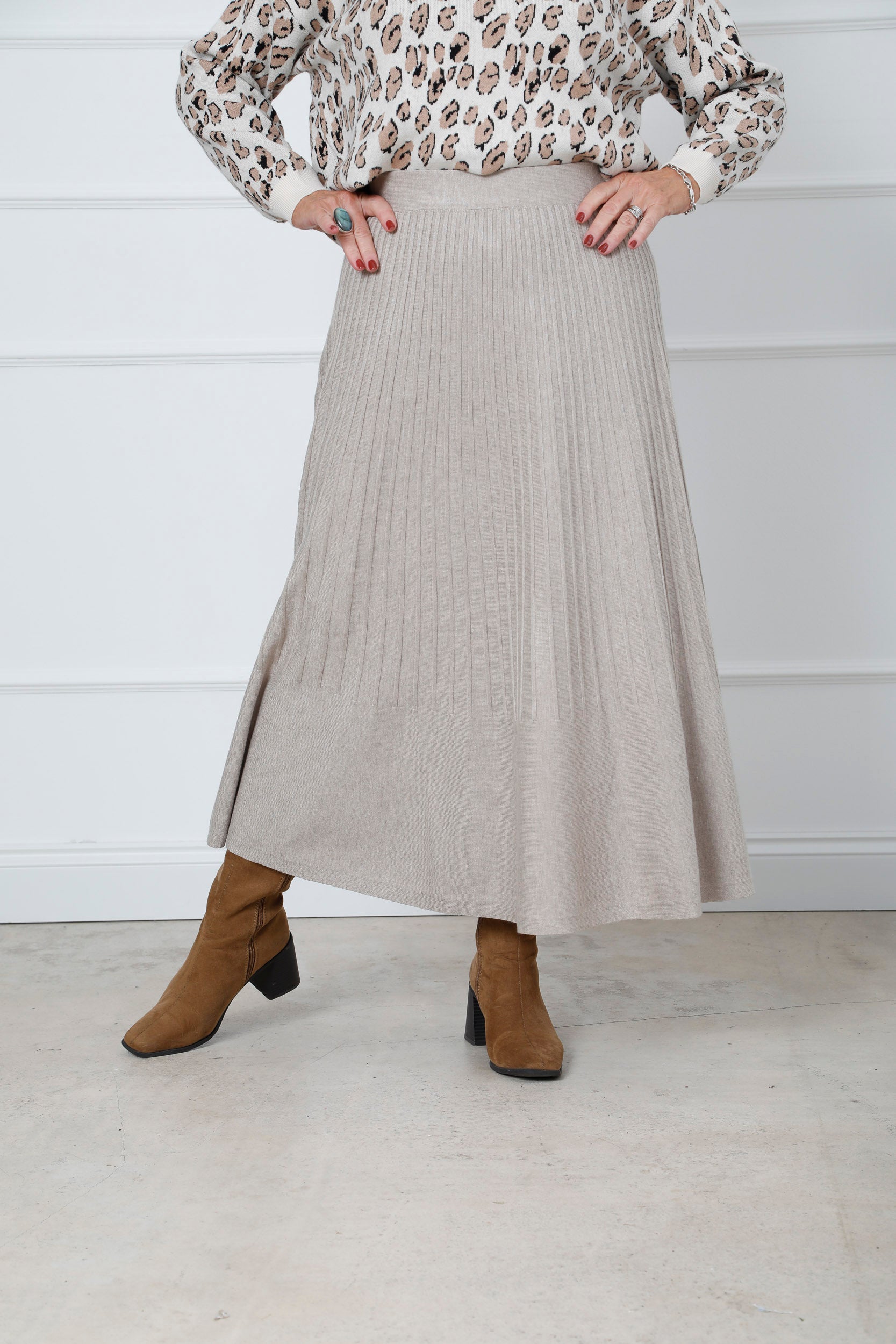 The Icon Knit Skirt Beige