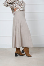 The Icon Knit Skirt Beige