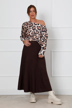 The Icon Knit Skirt Chocolate