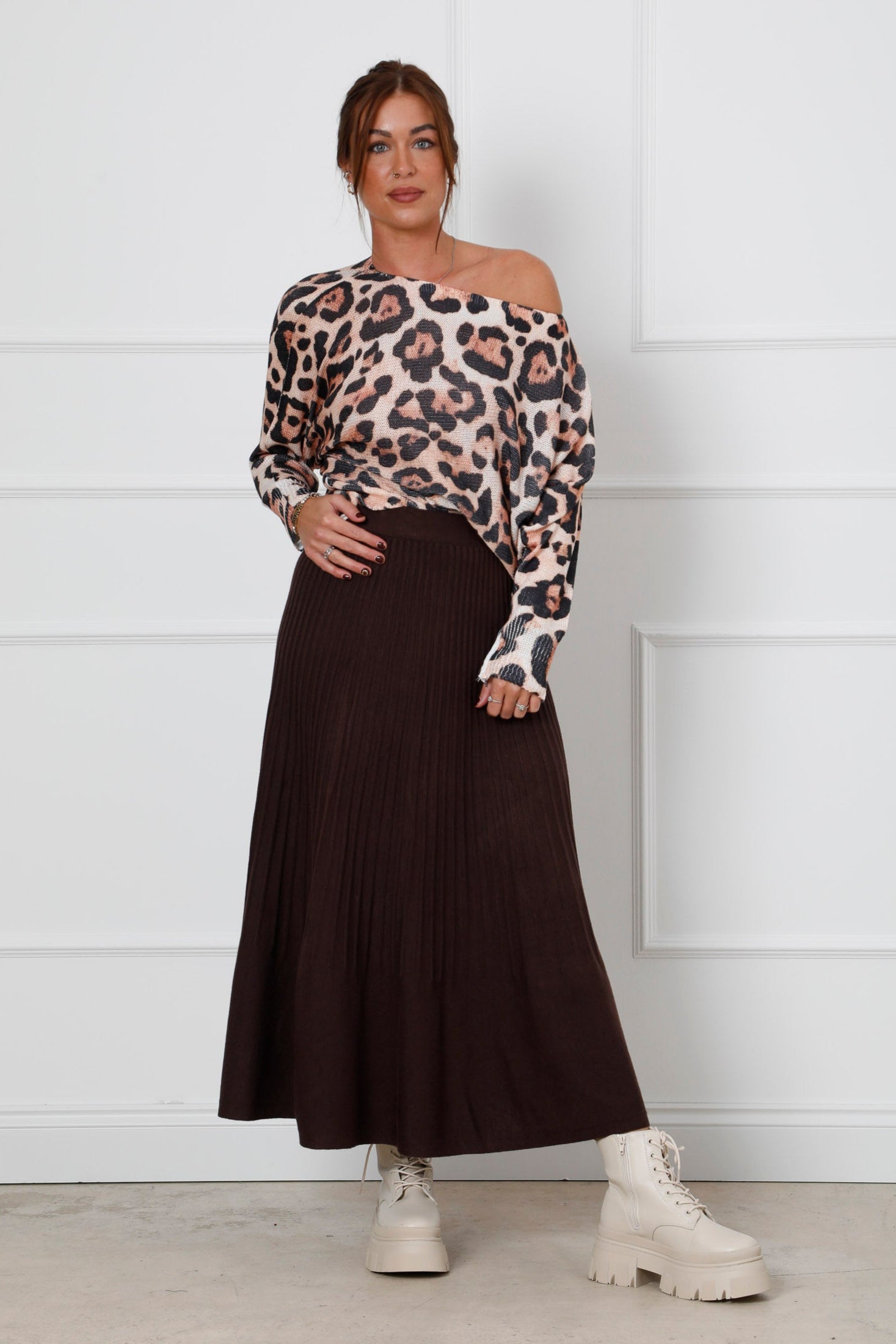 The Icon Knit Skirt Chocolate