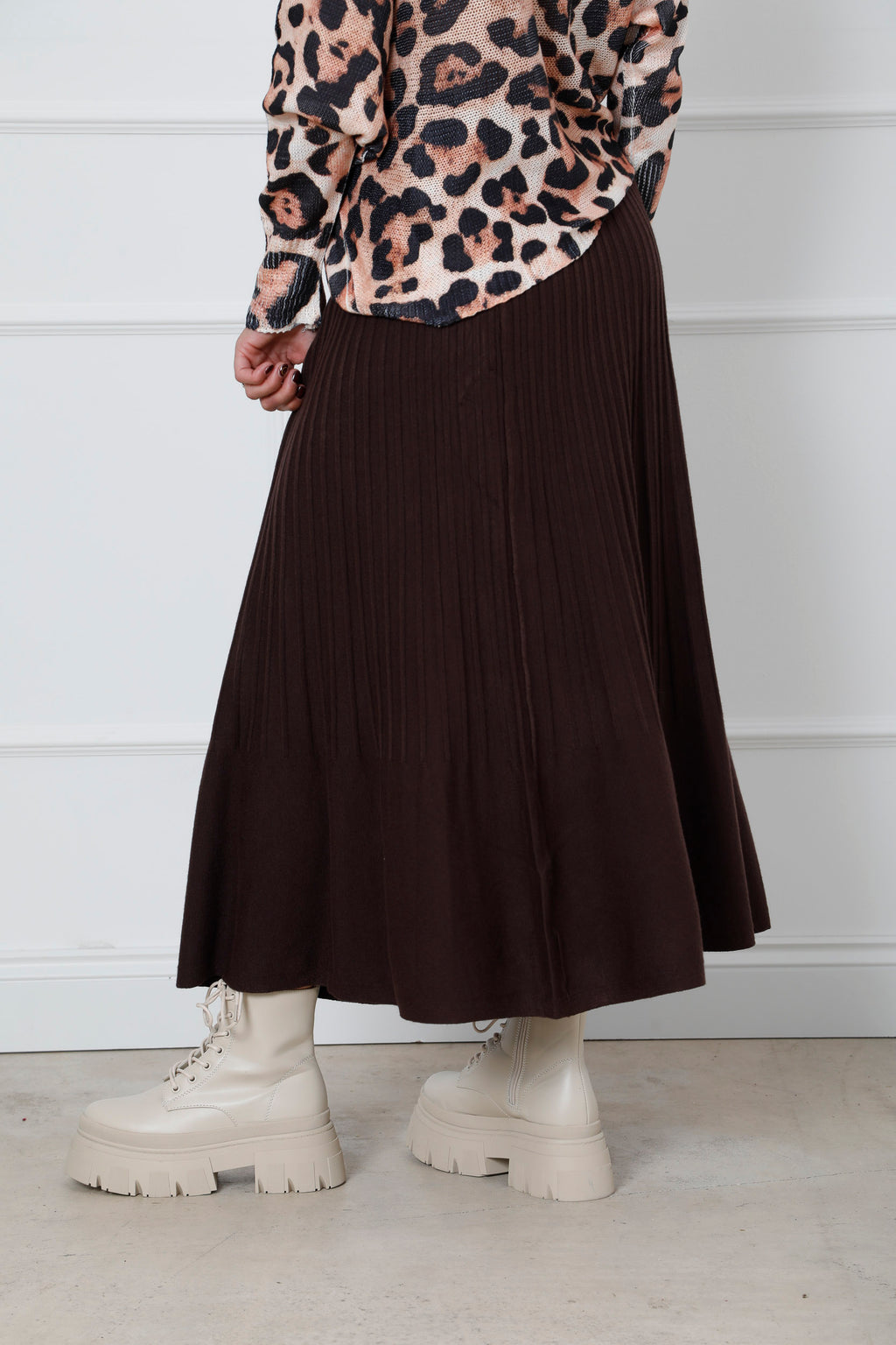 The Icon Knit Skirt Chocolate