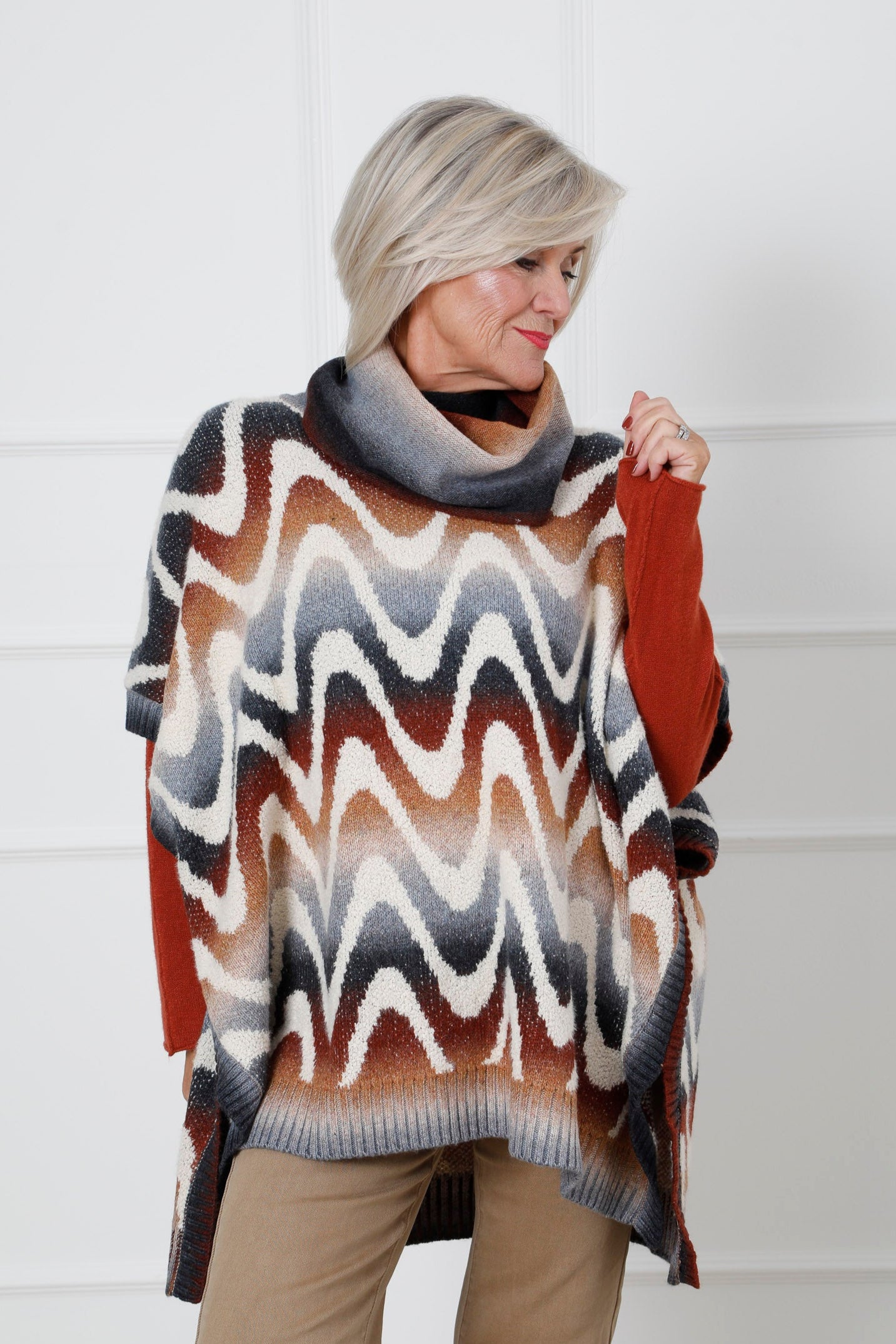 Lumen Knit Poncho Top