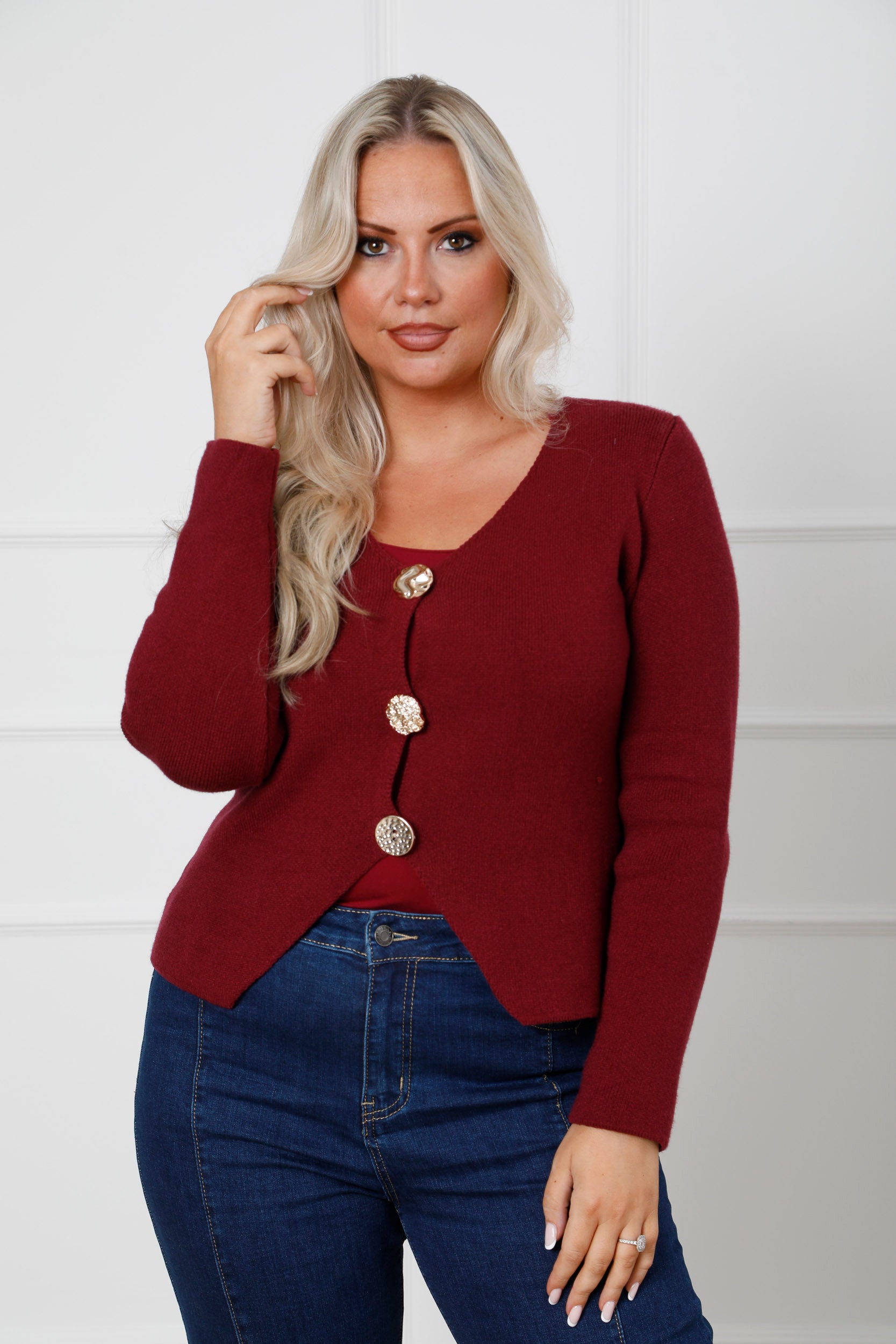 Eclipse Knit Cardigan Burgundy