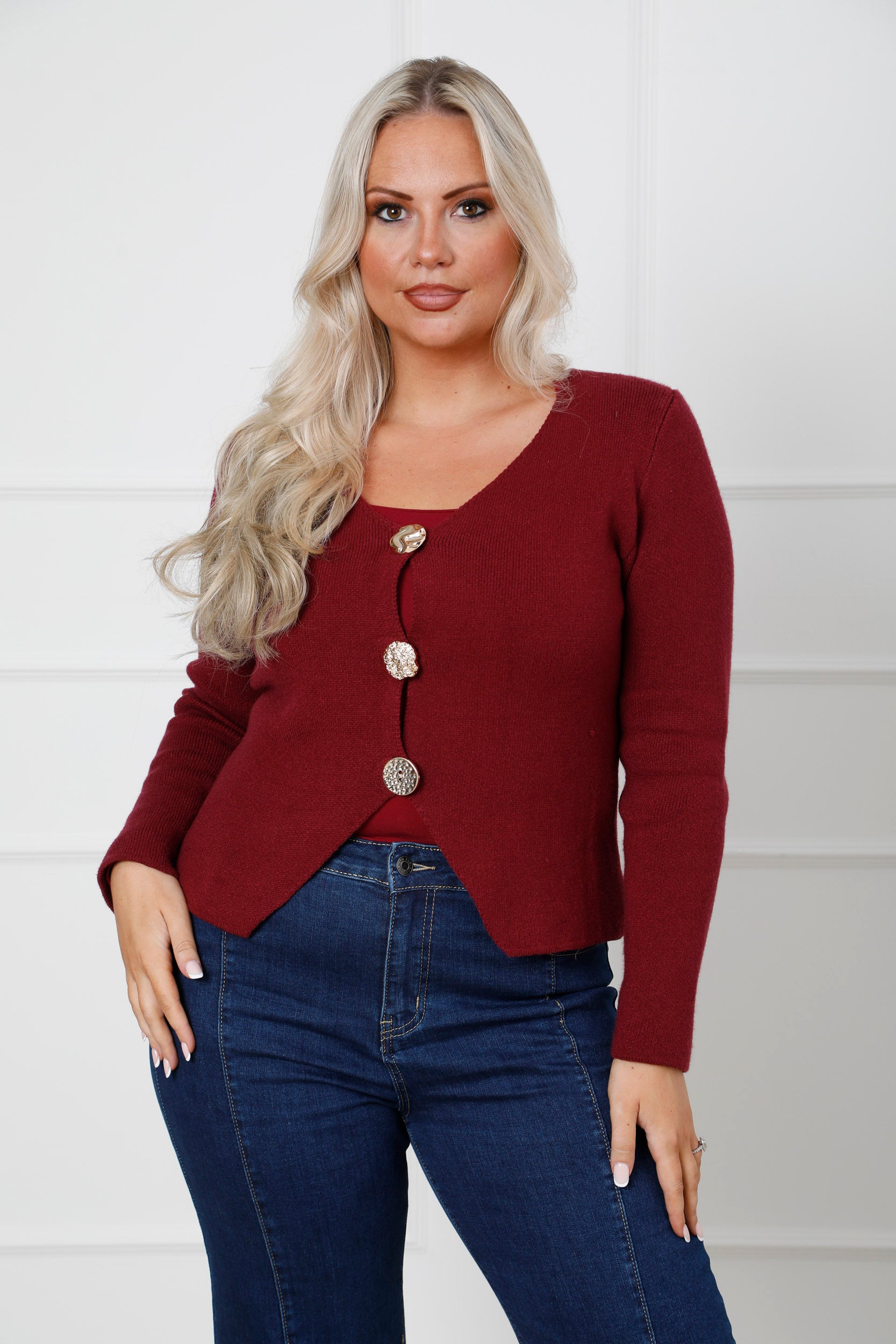 Eclipse Knit Cardigan Burgundy