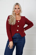 Eclipse Knit Cardigan Burgundy