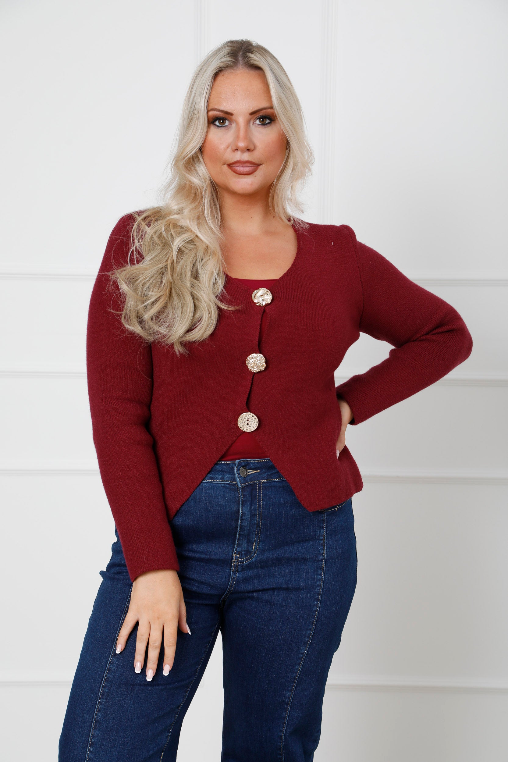 Eclipse Knit Cardigan Burgundy