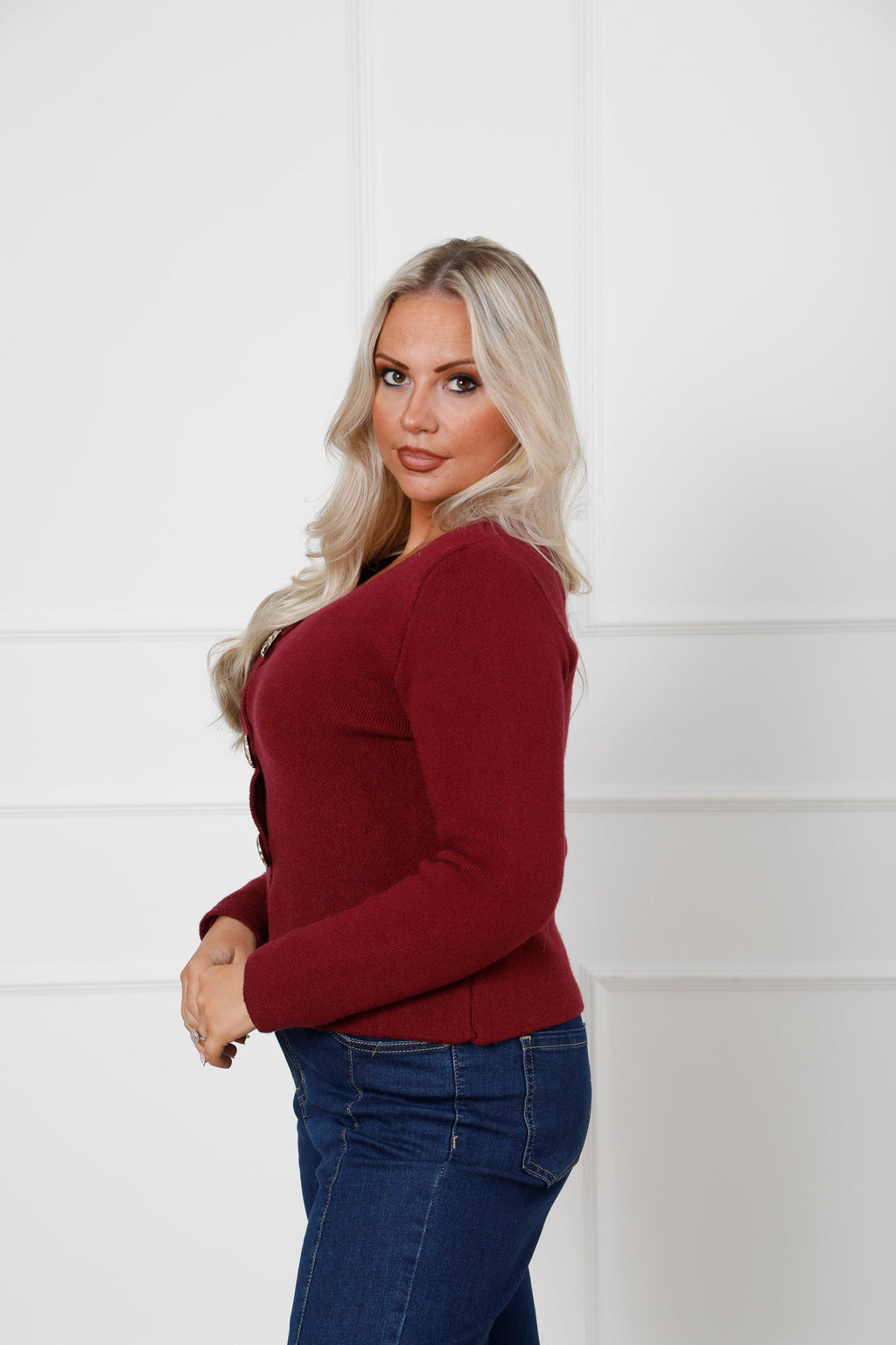 Eclipse Knit Cardigan Burgundy
