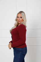 Eclipse Knit Cardigan Burgundy
