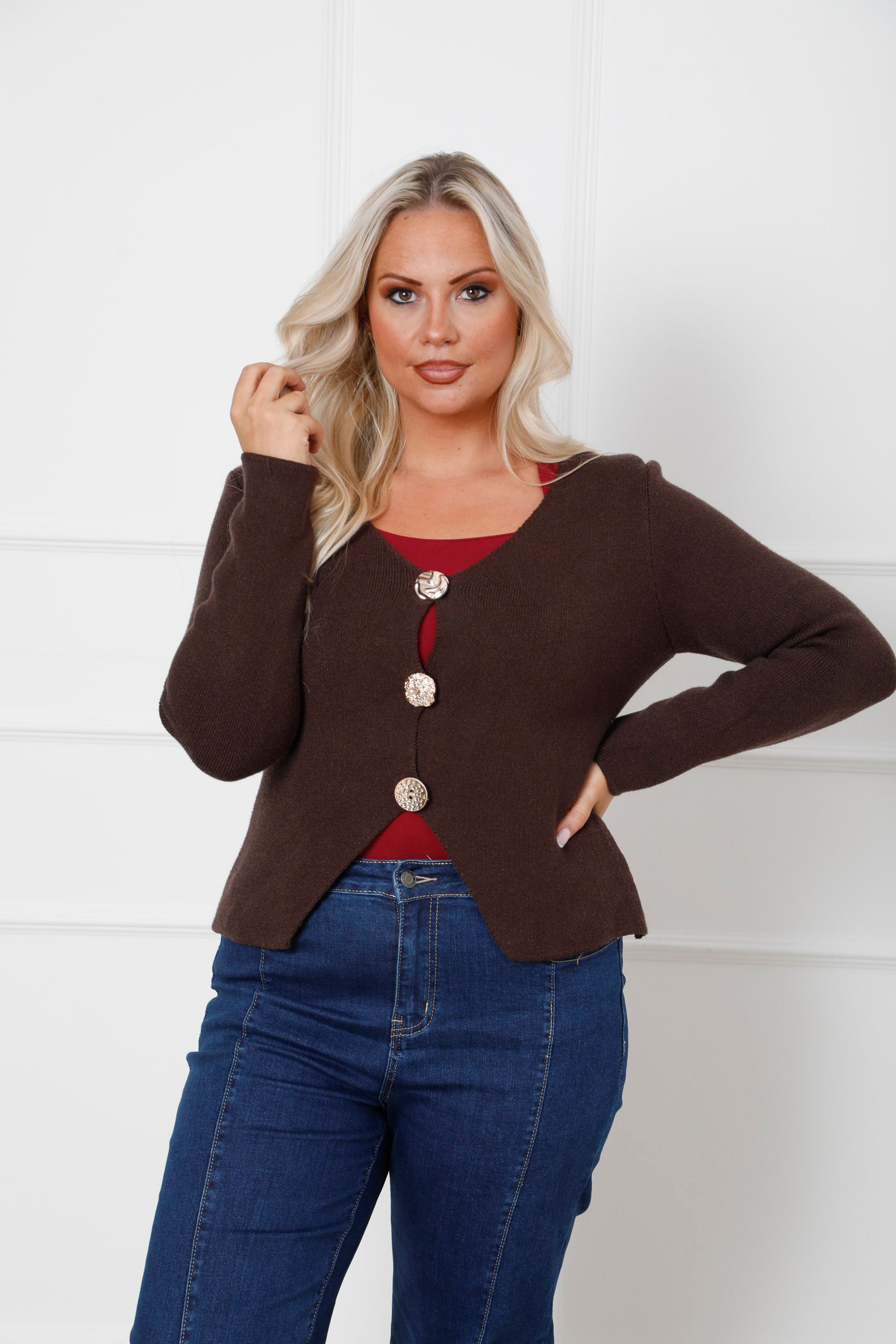 Eclipse Knit Cardigan Chocolate
