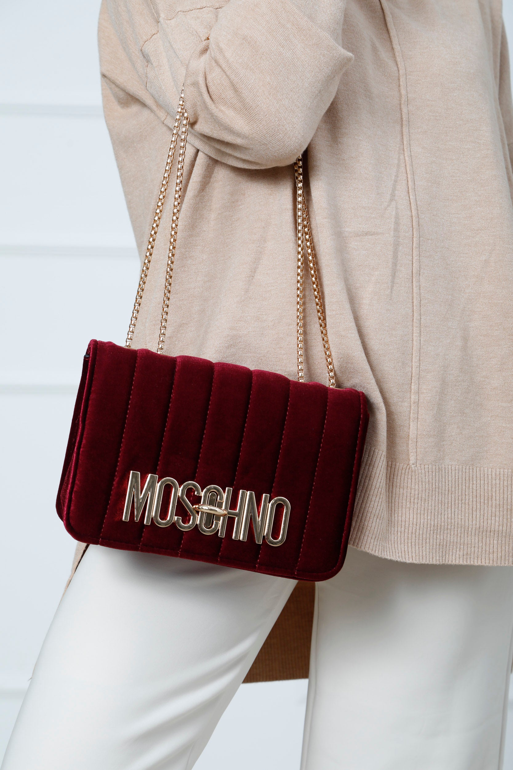 The Muse Velvet Bag Burgundy