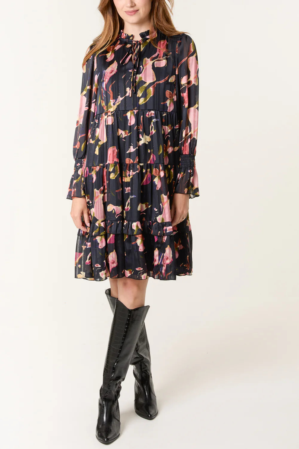 Empire Chiffon Dress Black