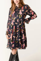 Empire Chiffon Dress Black