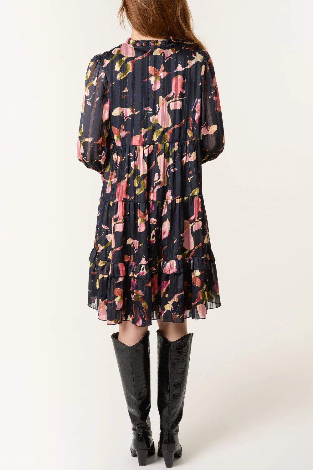 Empire Chiffon Dress Black