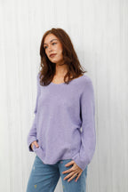 The Core Knit V Neck Jumper Lilac