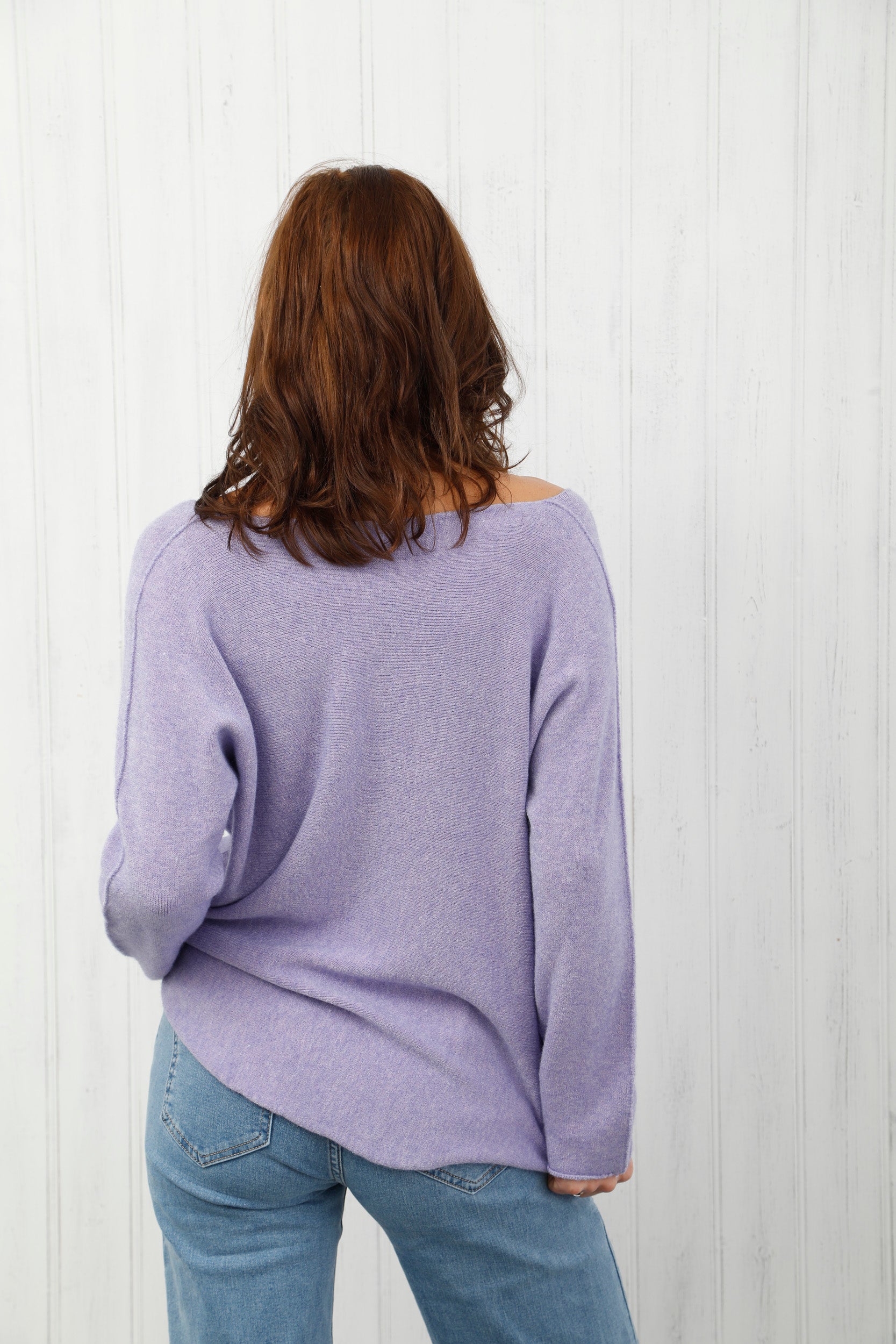The Core Knit V Neck Jumper Lilac