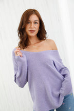 The Core Knit V Neck Jumper Lilac