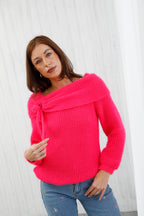 The Winter Bow Knit Hot Pink