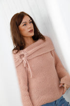 The Winter Bow Knit Dusky Pink