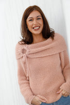 The Winter Bow Knit Dusky Pink