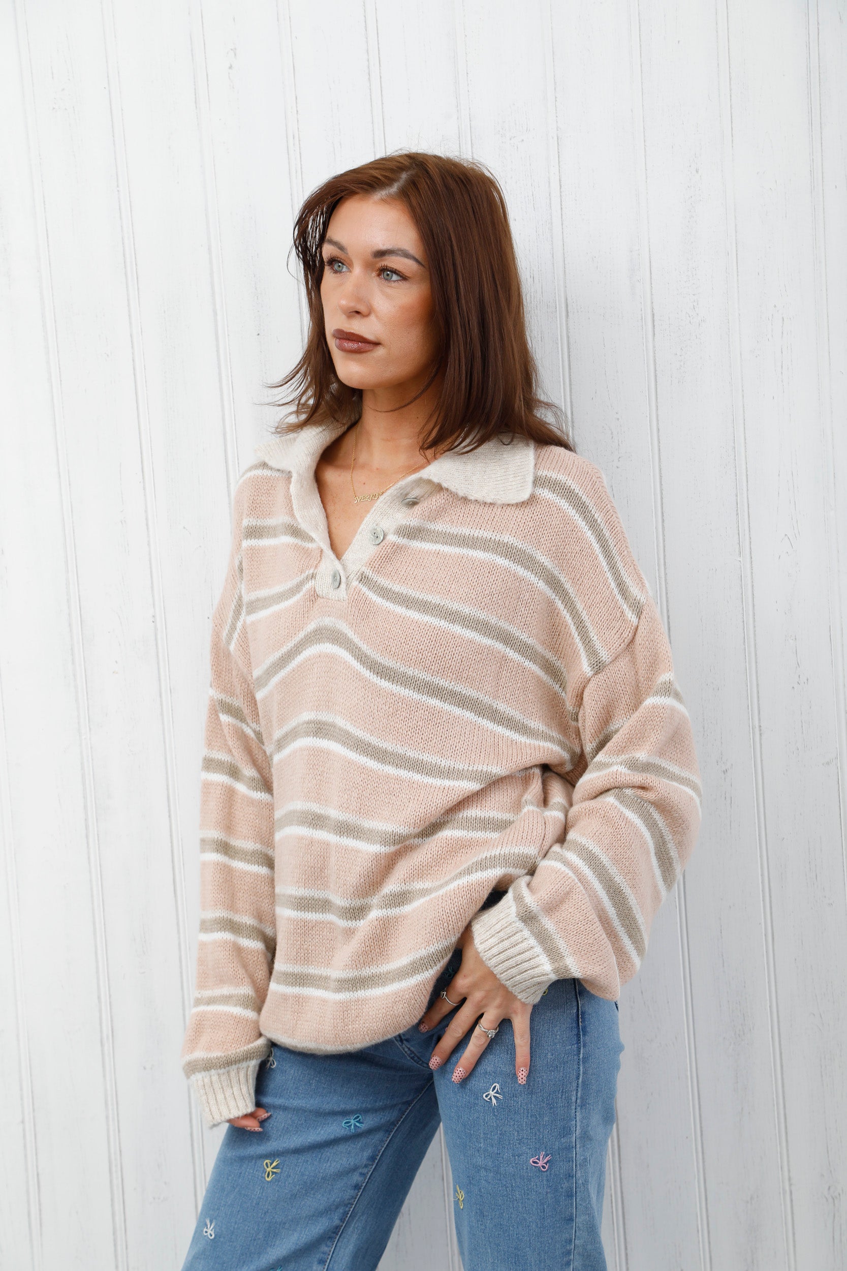 The Classic Stripe Jumper Pink