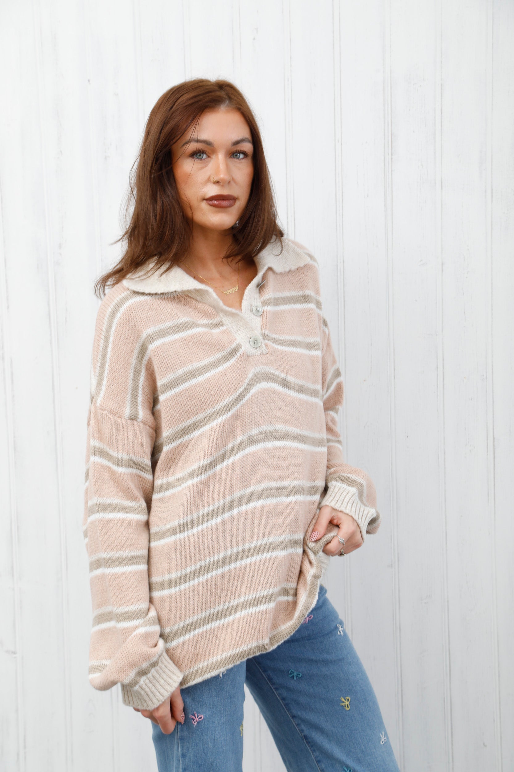 The Classic Stripe Jumper Pink