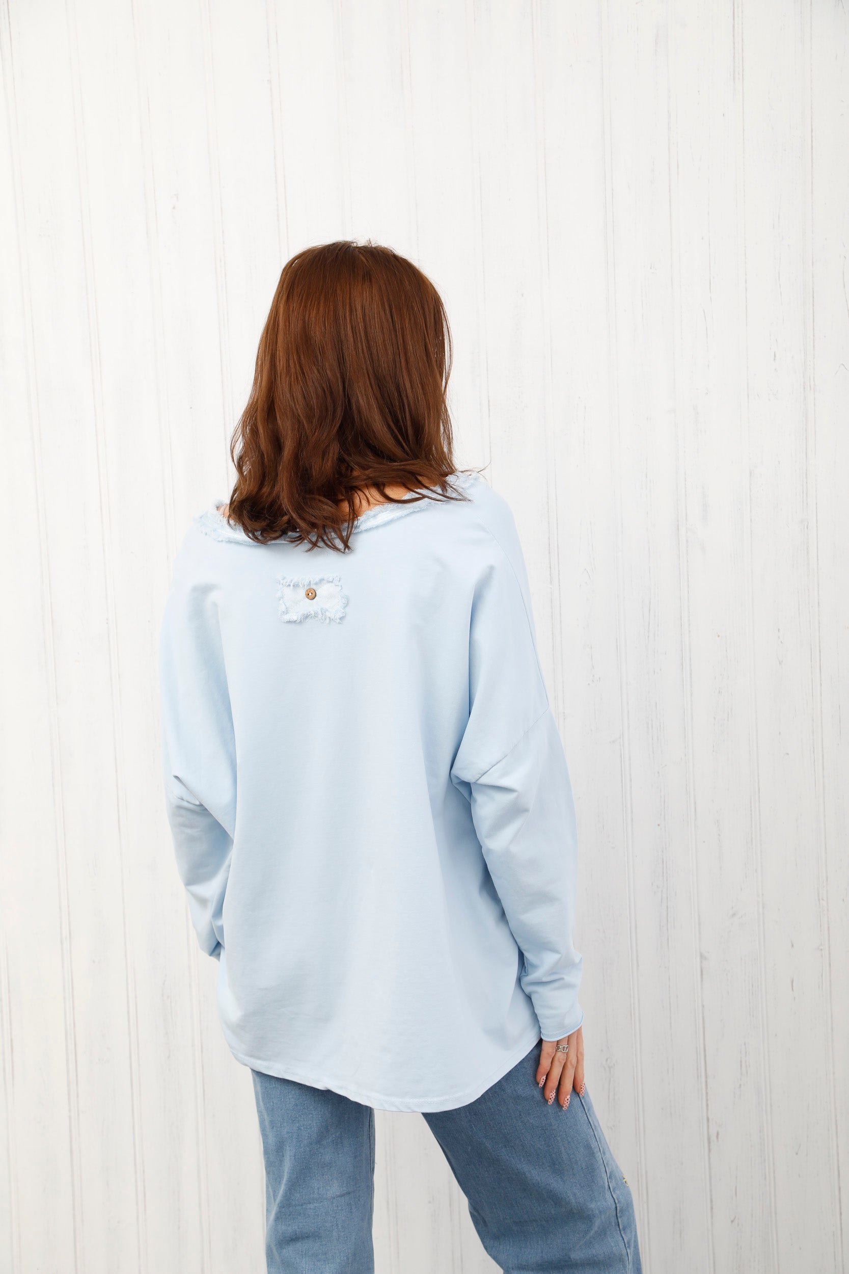 The Raw Edge Jumper Sky Blue