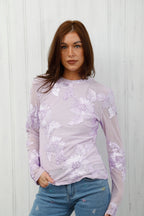 The Floral Mesh Top Lilac