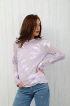 The Floral Mesh Top Lilac