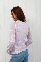 The Floral Mesh Top Lilac