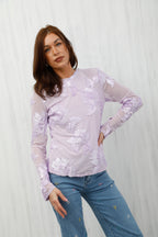 The Floral Mesh Top Lilac