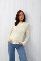 The Floral Mesh Top Lemon
