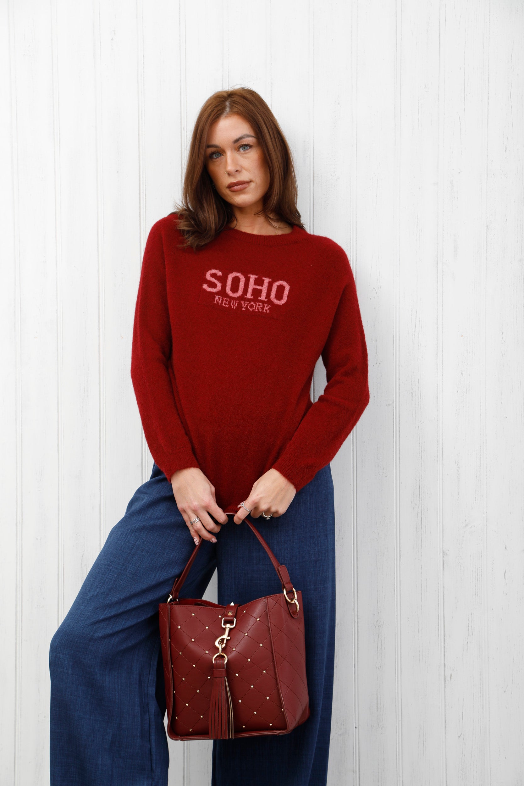 The Soho Soft Jumper Burgundy