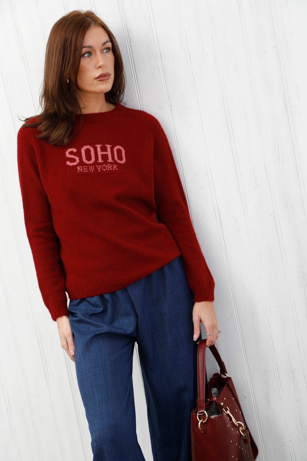 The Soho Soft Jumper Burgundy
