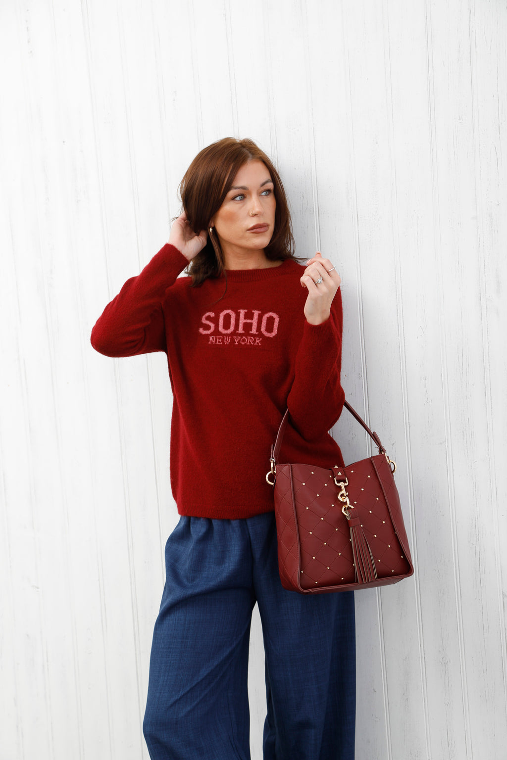 The Soho Soft Jumper Burgundy