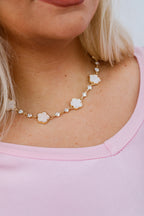 Cleo Diamante Clover Necklace White