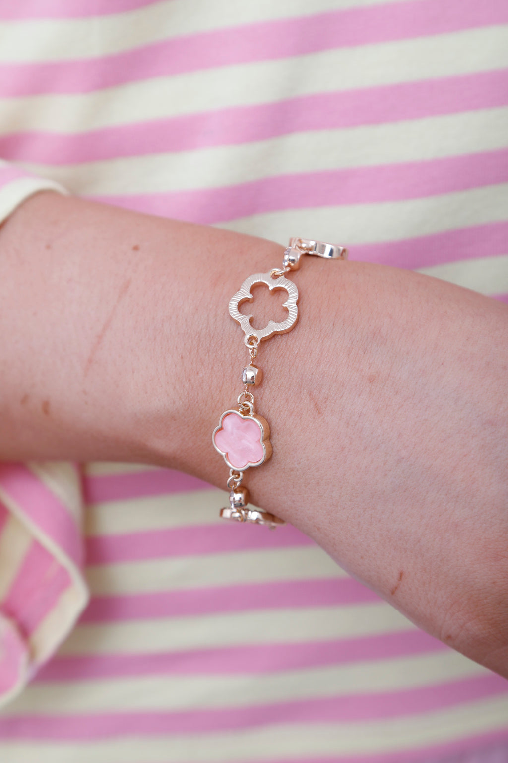 Chloe Clover Bracelet Pink